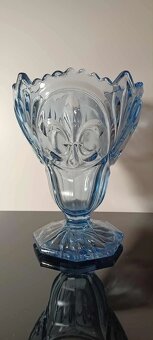 Modrá sklenená váza Josef Inwald - 4