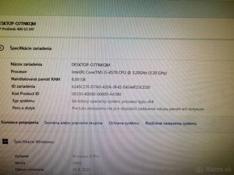 Počítač HP ProDesk 400 G1 SFF i5 / 8GB RAM / SSD+HDD - 4