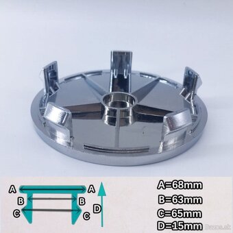 Predám stredové krytky kolies 68mm Mitsubishi - 4
