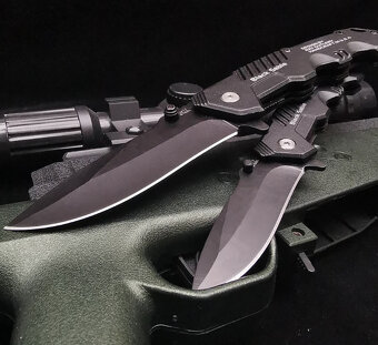 Vreckový nôž BLACK KNIFE s poistkou - 4
