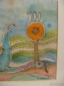 "Morský koník" - batika na plátne - 4