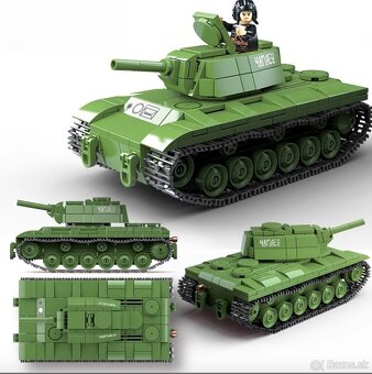 Stavebnice tankov + postavičky - typ lego - nové - 4
