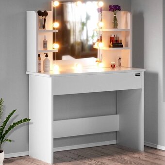 Toaletný stolík Lucia s LED osvetlením 140x110x40 - 4