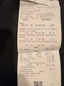 Tablet Apple iPad Air 13" M3 Wi-Fi 128GB + obal+Apple Penci - 4