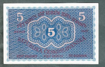 Staré bankovky 5 korun 1919 velmi pěkný stav 1 - 4