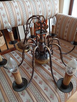 Pár elegantných 8 - ramennych bronzových lustrov •62 cm - 4