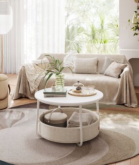 🪵 Okrúhly konferenčný stolík Songmics Vasagle – 75×75×45 cm - 4