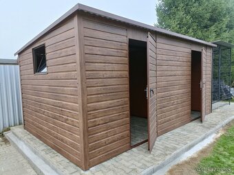 zahradny domcek, plechovy sklad, drevodekor, moderna garaz - 4