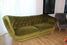 Zelený zamatový gauč - 4