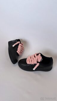 Nike Air Force 1 Black - Pink Rope Laces - 4