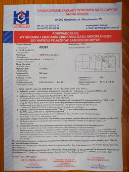 LPG nadrz GZWM D580 H220 43,5 l - 4