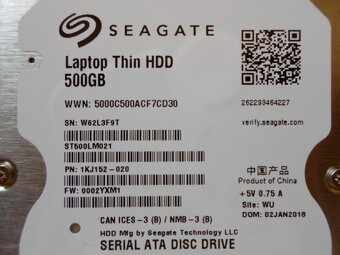 ♦️ 2,5" SATA disk do notebooku - 500 GB ♦️ - 4