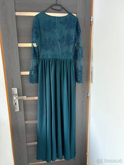 Zelenomodré spoločenské šaty M - 4