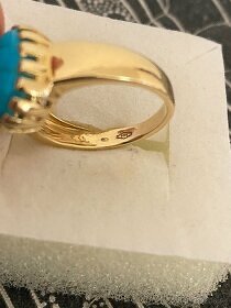 dámsky prsteň s TYRKYSOM zlato 14kt - 4