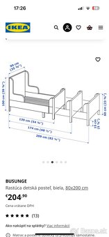 Ikea detská rastúca posteľ - ružová - 4
