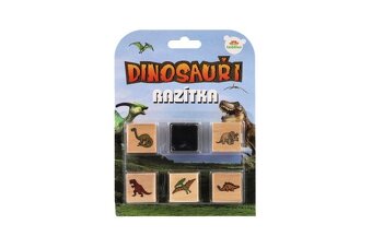 Pečiatky drevené 5+1 s poduškou jednorožci alebo dinosauri - 4
