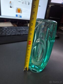 Lisované sklo Váza Rudolf Schrotter, Zelená - 4