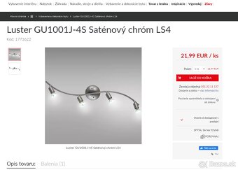 Stropné svietidlo so 4 LED žiarivkami GU10 - 4