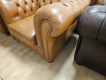 CHESTERFIELD ŠTÝL,TOP STAV,BLEDO HNEDÁ - 4