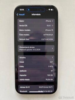 Predám iPhone 15 – TOP stav, ako nový - 4