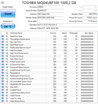 Externý 2,5" HDD Toshiba / Seagate / WD 1TB - 4