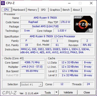 AMD Ryzen 9 7900X (socket AM5) - 4