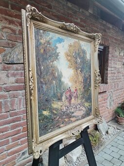 Starožitný obraz, odchod na poľovačku - 4