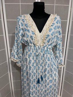 Dlhé modro biele šaty - 4