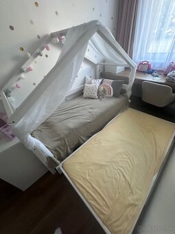 Domčekova posteľ Benlemi 90x200 + pristelka 90x190 - 4