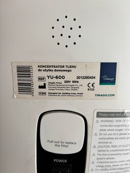 Kyslíkový koncentrátor, dýchací prístroj YUWELL YU-600 - 4