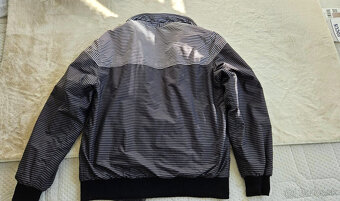 Pánska bunda na zips, GLO-STORY, sivá s bielymi pruhmi, M/L - 4