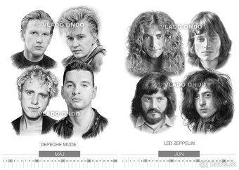 unikátny kreslený kalendár Kultové kapely 2026 - 4