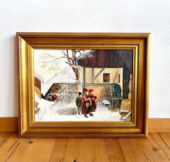 Starý obraz , olejomalba - 4