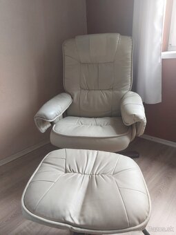 Polohovateľné vyhrievané masážne kreslo s DO + taburetka - 4