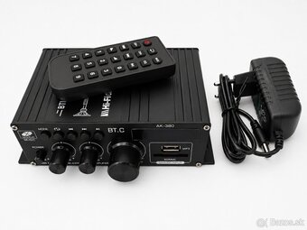 Zosilňovač 2x40W s bluetooth, USB, s adaptérom - 4