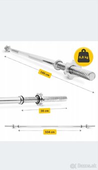 Predám posilňovacie oceľové nakladacie činky+závažia - 4