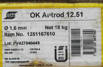 Predám zváraci drôt ESAB OK AUTROD 12.51 - 4