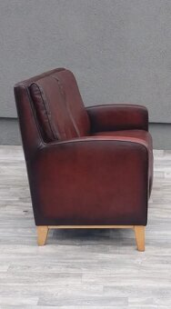 Dvojsedačka kožená bordová. - 4