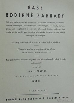 REZERVOVANÉ Naše rodinné záhrady I.-II., vydané v r. 1931 - 4