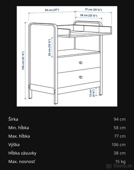 Prebaľovacia komoda ikea ÄLSKVÄRD - 4