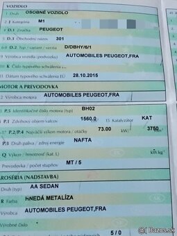 PEUGEOT 301 1.6 HDI 2015 predám MOTOR BH02, DVERE, TRYSKY - 4