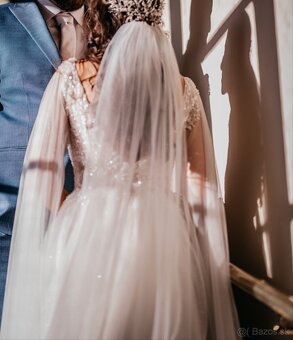 Predám nádherné svadobné šaty - 4