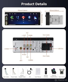 Predám nové autorádio Hodozzy RDS 1DIN – CarPlay / Android A - 4