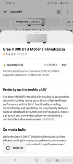 Mobilná klimatizácia 180€ - 4