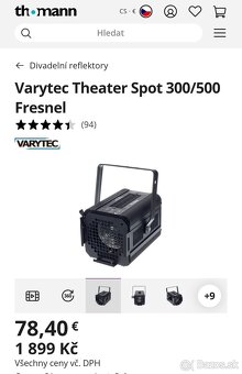 Divadelný reflektor 500w fresnel s clonami - 4