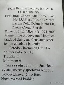 Brembo přední brzdové kotouče Fiat - 4