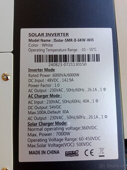 Hybridny solarny menič 6,2kW+ mppt regulátor 120A - 4