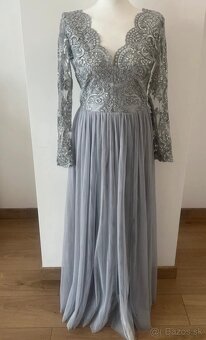 Strieborné spoločenské šaty XS M XL - 4