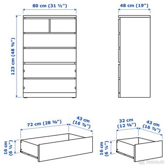 Komody IKEA MALM (breza) - 4
