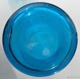 Starožitný pohár ručne maľovaný bledomodrý - 4